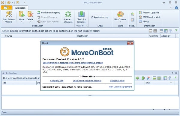 Интерфейс программы EMCO MoveOnBoot