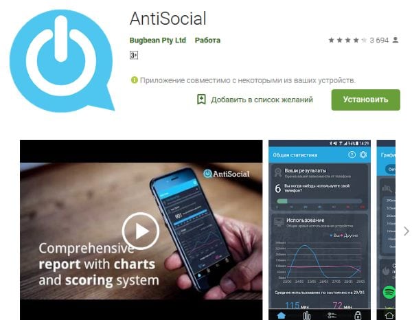 Мобильное приложение AntiSocial